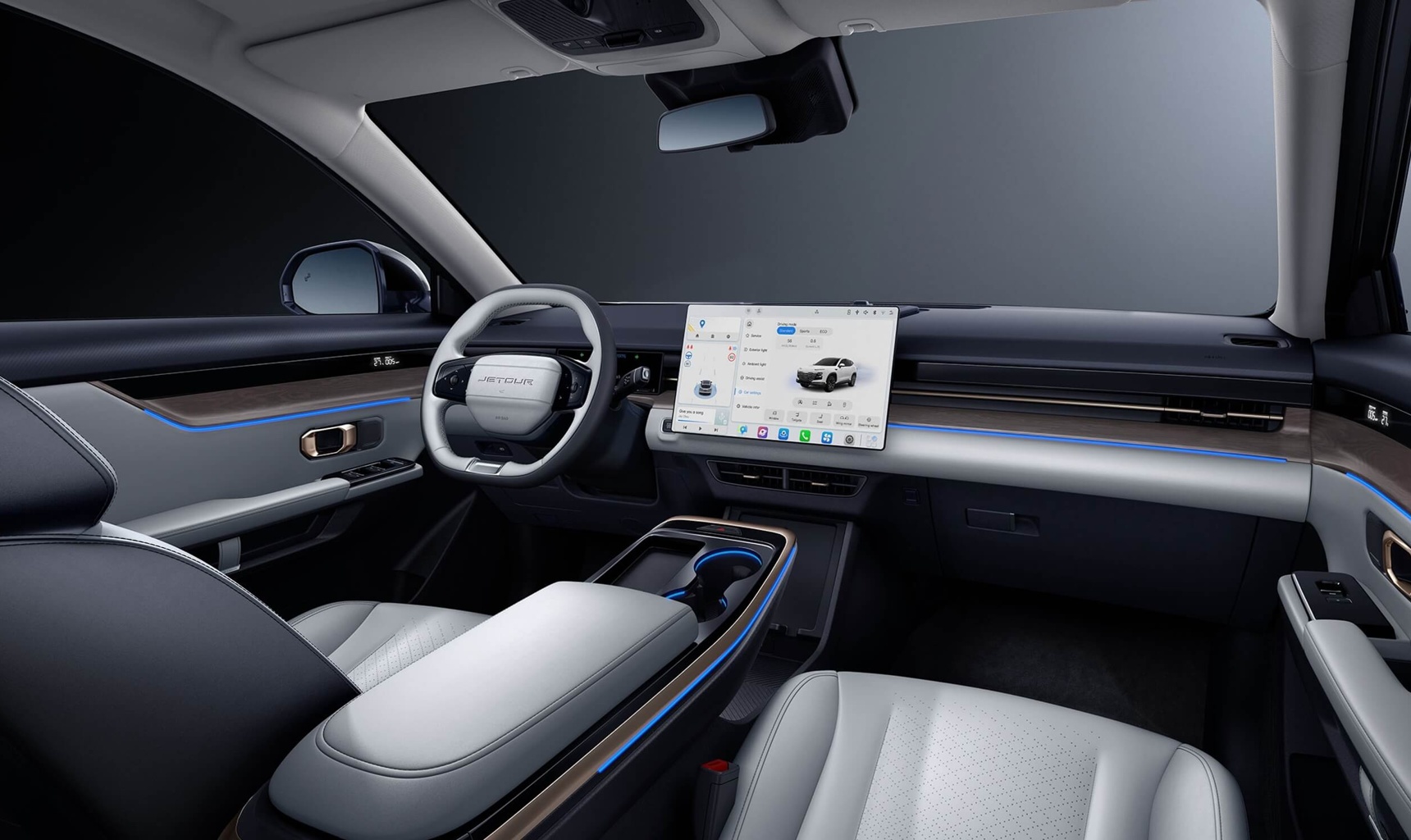 Стильный и комфортабельный салон Jetour Dashing
